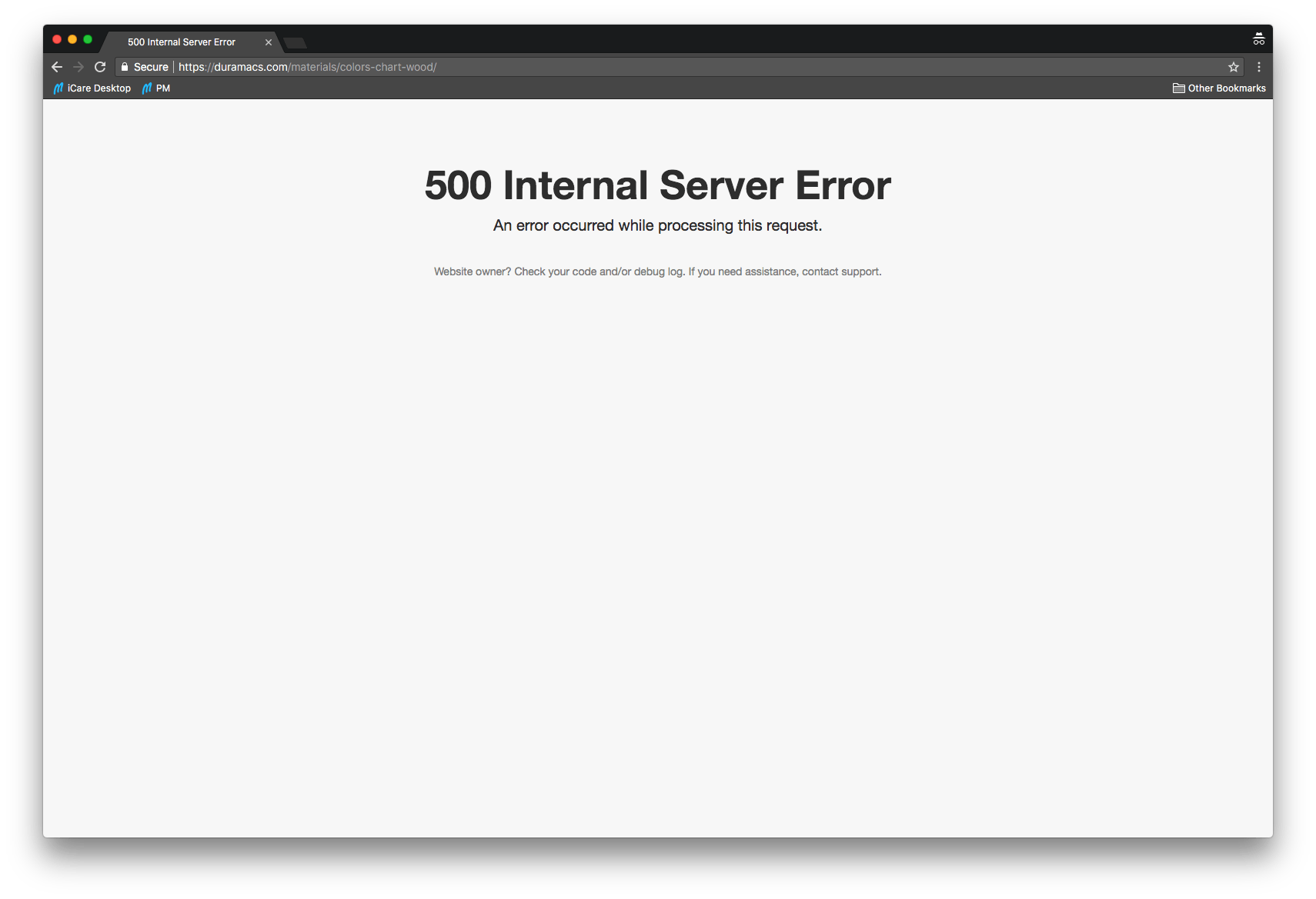 Website error